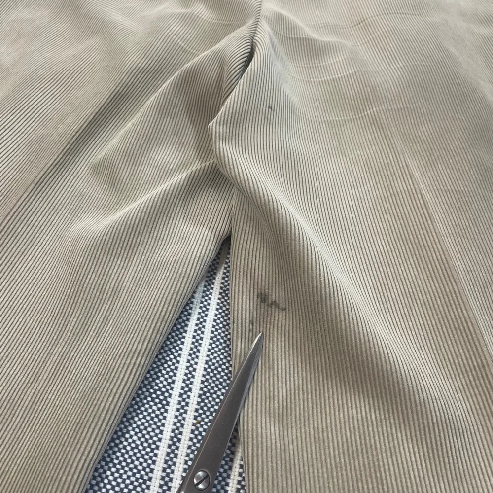 Louis Raphael Luxe Mens Beige Corduroy Double Pleated Cuffed Dress Pants 34x32